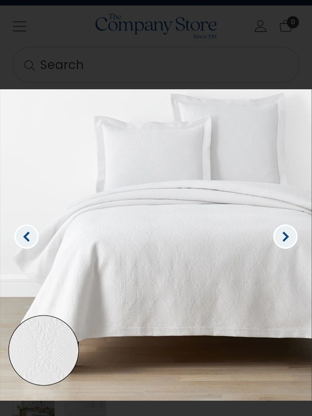 The Company Store White Matelasse Coverlet - Twin Size